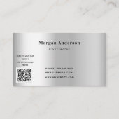 シルバーブラック建築クレーン契約者QR 名刺 (裏面)