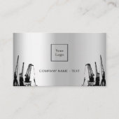 シルバーブラック建築クレーン契約者QR 名刺 (正面)