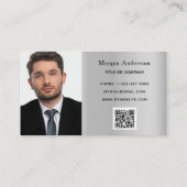 シルバーブラック建築写真契約者ロゴQR 名刺 (裏面)