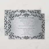 シルバーブラック渦巻きゴシッ結婚クス エンクロージャーカード (正面/裏面)