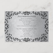 シルバーブラック渦巻きゴシッ結婚クス エンクロージャーカード (正面)