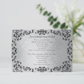 シルバーブラック渦巻きゴシッ結婚クス エンクロージャーカード (スタンド正面)