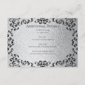 シルバーブラック渦巻きゴシッ結婚クス エンクロージャーカード (裏面)
