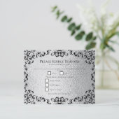 シルバーブラック渦巻きゴシッ結婚クス シーズンポストカード (スタンド正面)