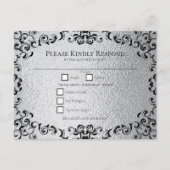 シルバーブラック渦巻きゴシッ結婚クス シーズンポストカード (正面)