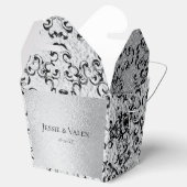 シルバーブラック渦巻きゴシッ結婚クス フェイバーボックス (オープン)