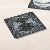シルバーブラック王室のライオン中世結婚剣 スクエアペーパーコースター (アングル)
