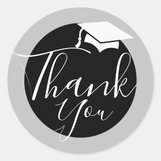 シルバーブラック目盛りキャップ |卒業式 ラウンドシール (正面)