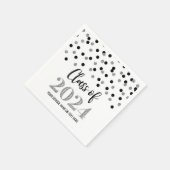 シルバーブラック紙吹雪クラス2024ナプキンス スタンダードカクテルナプキン (角)