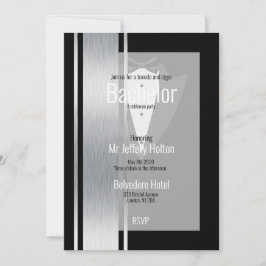 シルバーブラック&ホワイトストライプの日付を保存 セーブザデート