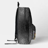 シルバーブラック&金ゴールドグリッターサッカージャージー プリントバックパック (左)