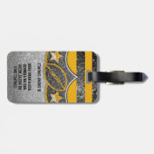 シルバーブラック&金ゴールドグリッターサッカージャージー ラゲッジタグ (裏面横)