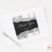 シルバーブラックglam涙Sweet sixteenありがとう スクエアシール (封筒)