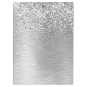 シルバーブラッシュメタルグリッターモノグラム名 クリップボード (裏面)