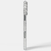 シルバーブラッシュメタルグリッターモノグラム名 Case-Mate iPhoneケース (裏面 / 右)