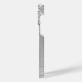 シルバーブラッシュメタルグリッターモノグラム名 iPhoneケース (左側面)