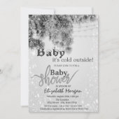 シルバーブランズ ベイビーシャワー おめでとう　外は寒い 招待状 (正面)
