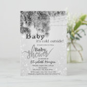 シルバーブランズ ベイビーシャワー おめでとう　外は寒い 招待状 (スタンド正面)