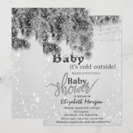 シルバーブランズ ベイビーシャワー おめでとう　外は寒い 招待状
