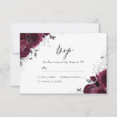 シルバーブルガンディスパークルドレスバラ 出欠カード (正面)