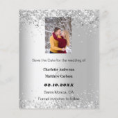 シルバーブルゴーニュのフローラ写真Save the Date 結婚's (裏面)