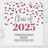 シルバーブルゴーニュグリッター2025年卒業 ワインラベル (シングルラベル)