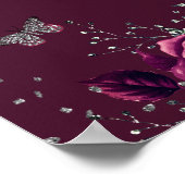 シルバーブルゴーニュバラキンセアニェラサインウェルカム ポスター (角)