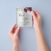 シルバーブルゴーニュピンクフローラ予算サンキューカード チラシ (手)