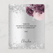 シルバーブルゴーニュピンクフローラ予算サンキューカード チラシ (裏面)