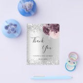 シルバーブルゴーニュピンクフローラ予算サンキューカード チラシ (シングル)