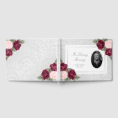 シルバーブルゴーニュピンクローズ植物葬儀写真 ゲストブック (全面)