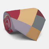 シルバーブルゴーニュレッドクリームグレーカラーブロック ネクタイ (ロール)