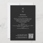 シルバーブルゴーニュ剣シールドファンタジー結婚QR 招待状 (裏面)