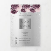 シルバーブルゴーニュ花模様事業のパンフレット 三つ折りカード (カバー)