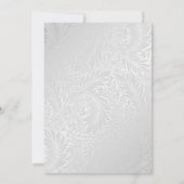 シルバーブルゴーニュ赤面フローラ結婚式招待状 招待状 (裏面)