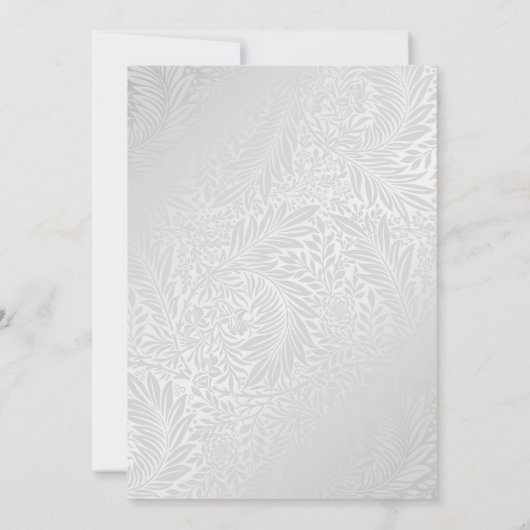 シルバーブルゴーニュ赤面フローラ結婚式招待状 招待状 (裏面)