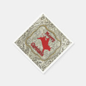 シルバーブルライダーベルトバックルクリスマス スタンダードカクテルナプキン (角)