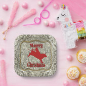 シルバーブルライダーベルトバックルクリスマス ペーパープレート (パーティー)