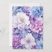 シルバーブルーとライラックの花の結婚式 招待状 (裏面)