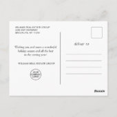 シルバーブルーのクリスマスオーナメント企業のグリーティング ポストカード (裏面)