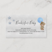 シルバーブルーのテディベア赤ちゃんシャワー予約リクエスト エンクロージャーカード (正面)