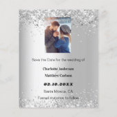 シルバーブルーのフローラ写真Save the Date 結婚's (裏面)