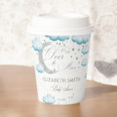 シルバーブルーの月の男の子の赤ちゃんシャワー 紙コップ