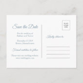 シルバーブルーの雪の結晶の冬の日付を保存 案内ポストカード (裏面)