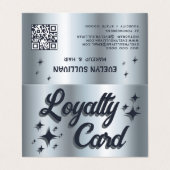 シルバーブルーアイシャドパレット折り畳みロイヤリティカード 名刺 (外部フラット)