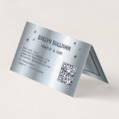 シルバーブルーアイシャドパレット折り畳みロイヤリティカード 名刺 (裏面)