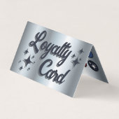 シルバーブルーアイシャドパレット折り畳みロイヤリティカード 名刺 (正面)