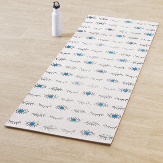 シルバーブルーイビルアイアイアレイズナザルマティパターン ヨガマット (インサイチュ)