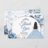 シルバーブルーウィンタースノーフレーク15 Anosありがとう サンキューカード (正面/裏面)