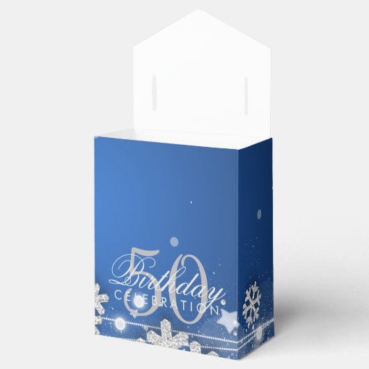 シルバーブルーウィンター50誕生日ありがとう フェイバーボックス (オープン)